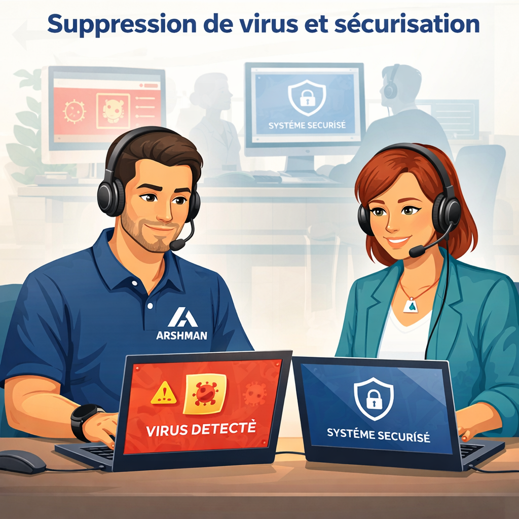 Suppression de virus et sécurisation​ dépannage informatique